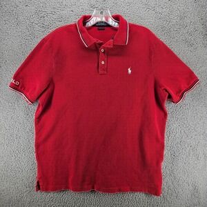 Polo Ralph Lauren Polo Shirt‎ Mens Large Red Short Sleeve Classic Fit Golf Rugby